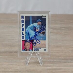 1984 Topps George Brett Signed Baseball Card Kansas City Royals Autograph